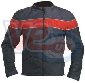 CORAZZO MENS SPEEDWAY JACKET – NAVY BLUE + RED STRIPE- SMALL