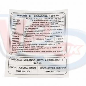 ITALIAN RUNNING IN STICKER 60kmh – 110mm X 130mm