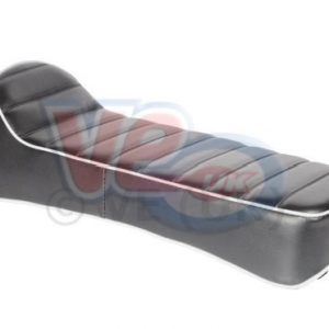 ANCILLOTTI SLOPE BACK DUAL SEAT – BLACK WITH WHITE PIPING