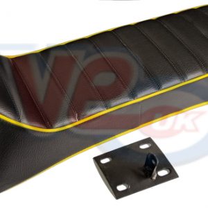 ANCILLOTTI SLOPE BACK DUAL SEAT – BLACK WITH YELLOW PIPING