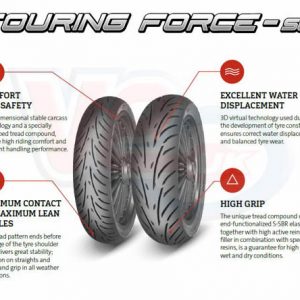 MITAS TOURING FORCE TYRE – 130-70×12 REINFORCED 64P – FRONT OR REAR FITMENT