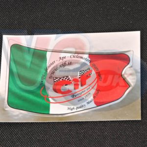 CIF CHROME ITALIAN FLAG STICKER 90mm x 60mm