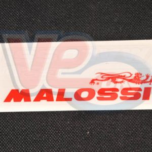 NEW MALOSSI RED AND WHITE STICKER SHEET – 95mm x 40mm