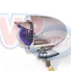CHROME BULLET LAMP WITH PEAK & BLUE LENS