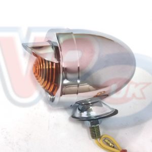 CHROME BULLET LAMP WITH PEAK & AMBER LENS