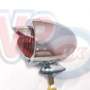 CHROME BULLET LAMP WITH PEAK & RED LENS
