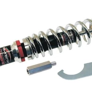 CARBONE ALUMINIUM REAR DAMPER WITH CHROME SPRING – FEATURES RIDE HEIGHT ADJUSTMENT
