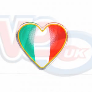 ITALIA TRICOLOUR HEART SHAPE SHIELD GEL STICKER