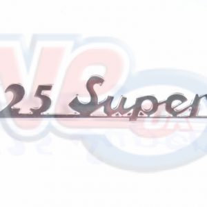 125 SUPER – ALLOY SCRIPT REAR FRAME BADGE