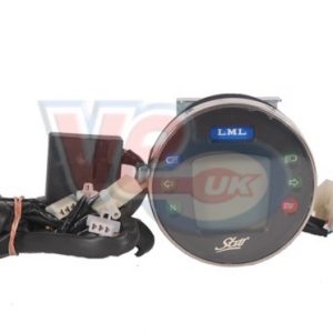 KMH DIGITAL SPEEDO WITH REV COUNTER  – BLACK FACE – SUPPLIED WITH BLACK BOX