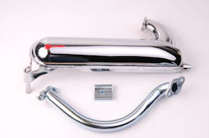 CHROME ET3 STYLE EXHAUST FOR THE CONVERTED 125-135 MOTORS