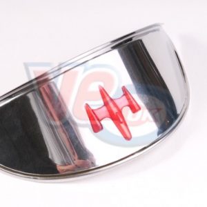 STAINLESS STEEL HEADLAMP PEAK WITH RED TRIM – LARGE TYPE