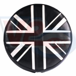 VE ACTIF BLACK & WHITE UNION JACK VINYL 10 INCH SPARE WHEEL COVER