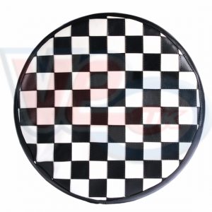 VE ACTIF BLACK & WHITE CHECK VINYL 10 INCH SPARE WHEEL COVER