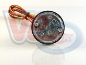 55mm ROUND LED TAIL LAMP WITH CLEAR LENS AND BLACK BODY – E-MARKED