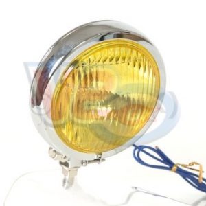 HIGH QUALITY HALOGEN 120mm CHROME SPOT LAMP WITH YELLOW GLASS