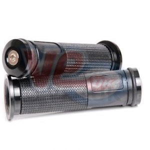 BUSH” HANDLEBAR GRIPS BLACK WITH BLACK RUBBER”