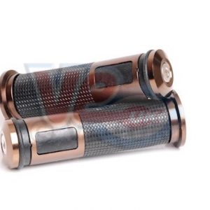 BUSH” HANDLEBAR GRIPS BRONZE WITH BLACK RUBBER”