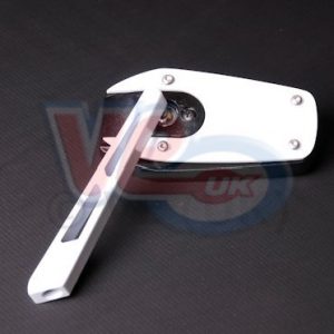 OPTICPARTS EVO-TECH ALUMINIUM WHITE MIRROR – LEFT – 8mm FITTING