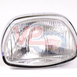 SIEM BRAND TRAPEZOIDAL GLASS HEADLAMP with SIEM BRAND CHROME RIM