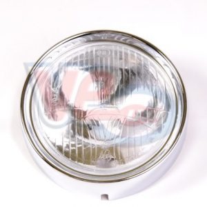 SIEM BRAND ROUND 130mm GLASS HEADLAMP with SIEM BRAND CHROME RIM