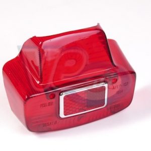 SIEM RED REAR LAMP LENS WITH METAL EDGE REFLECTOR for LAMPS WITH TOP VISOR
