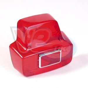 SIEM RED REAR LAMP LENS WITH METAL EDGE REFLECTOR for LAMPS WITHOUT TOP VISOR
