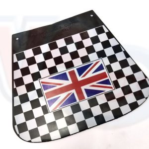 BLACK & WHITE CHEQUERED MUDFLAP WITH UNION JACK