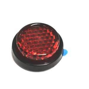 ROUND 20mm RED REFLECTOR WITH BLACK BASE – SELF ADHESIVE