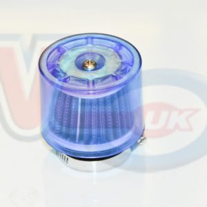 CLEAR COVERED K&N STYLE AIR FILTER – STRAIGHT – 38mm FITTING