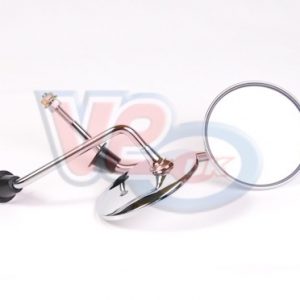 PAIR OF CHROME ROUND HEADED MIRRORS