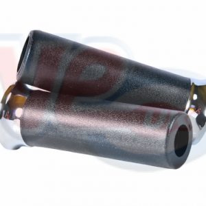 BLACK AND CHROME GRIPS WITH OPEN ENDS FOR END WEIGHTS