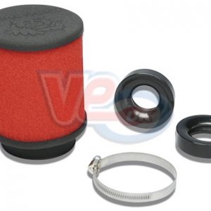 MALOSSI 60mm E16 RED SPONGE AIR FILTER – COMES WITH RINGS FOR THREADED PHBG & PHBL