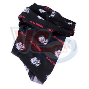 MALOSSI MULTI-USE BANDANA & NECK TUBE – BLACK – ONE SIZE