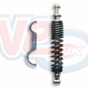 MALOSSI ADJUSTABLE REAR DAMPER – CHROME BODY-BLACK SPRING – 290mm LONG