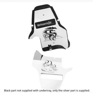 STAINLESS STEEL REAR UNDERTRAY TRIM WITH LASER CUT TRIBAL DRAGON – SCREW ON