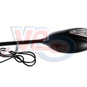 BLACK HANDLEBAR MIRROR WITH LED INDICATOR BUILT IN – 8mm THREAD