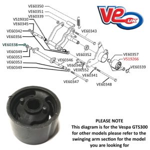 ENGINE MOUNTING RUBBER – EQUIVALENT TO PIAGGIO NUMBER 272750