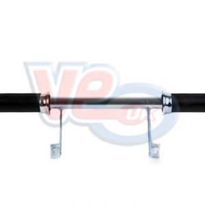 CHROME PILLION FOOTRESTS WITH BLACK TRIM