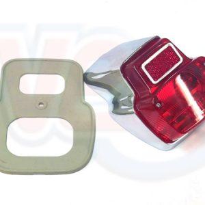 REAR LAMP ASSEMBLY WITH CHROME METAL BODY