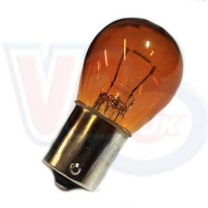 BA15s 16mm BAYONET BULB – AMBER 12v 21w WITH PARALLEL PINS