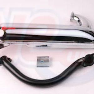 CHROME ET3 STYLE EXHAUST WITH DOWNPIPE AND CLAMP FOR THE 50-90-100 MOTORS