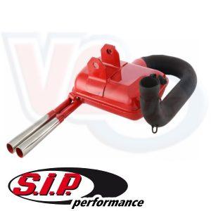 RED SIP ROAD 2 TWIN TAILPIPE EXHAUST – VESPA 125-150 – LML 2t