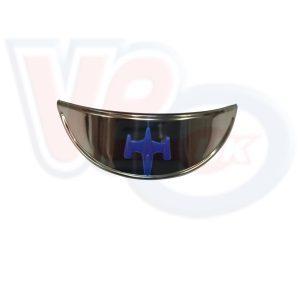 CHROME H-LAMP PEAK WITH BLUE TRIM – SMALL TYPE