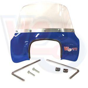 VE ACTIF MOD FLYSCREEN with FITTINGS – TRANSPARENT BLUE – VESPA 50 SPECIAL