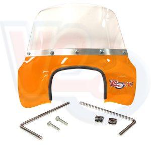 VE ACTIF MOD FLYSCREEN with FITTINGS – TRANSPARENT ORANGE – VESPA 50 SPECIAL