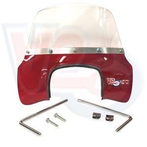VE ACTIF MOD FLYSCREEN with FITTINGS – TRANSPARENT RED – VESPA 50 SPECIAL
