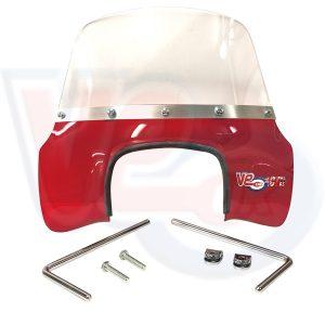 VE ACTIF MOD FLYSCREEN with FITTINGS – SOLID RED – VESPA 50 SPECIAL