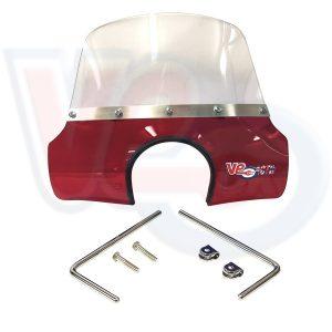 VE ACTIF MOD FLYSCREEN with FITTINGS – TRANSPARENT RED – VESPA 90 – VESPA100