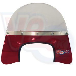 VE ACTIF 60’s STYLE MOD FLYSCREEN WITH FLARED BASE – TRANSPARENT RED